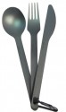 Titanium Cutlery Set 3pc (Knife, Fork and Spoon) - Blue Anodised - 2017